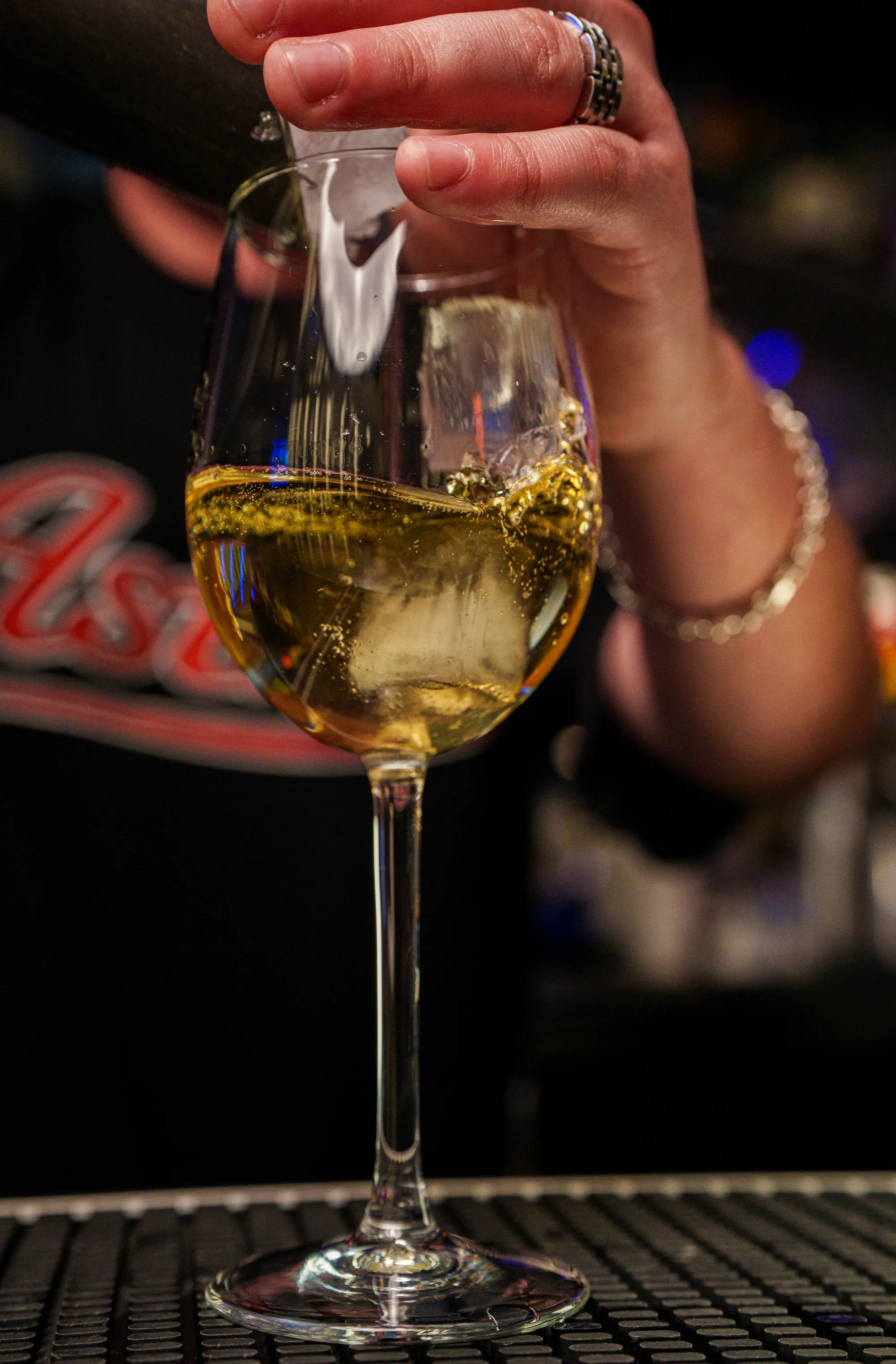 A drink being poured at the Return to Sender bar